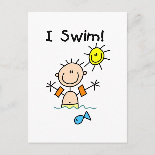 Carte Postale Garçon I Swim T-shirts et cadeaux (Devant)