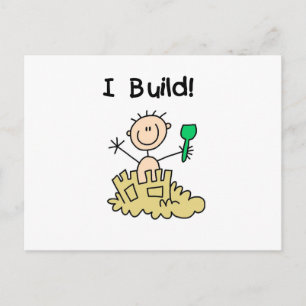 Carte Postale Garçon je construis