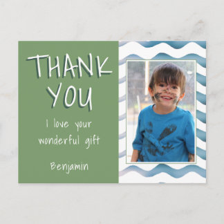 Carte Postale Garçon mignon Merci Photo d'anniversaire
