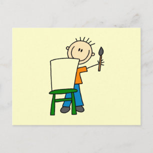 Carte Postale Garçon qui peint