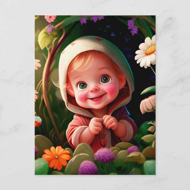 Carte Postale Garçon Sourire 3d (Devant)