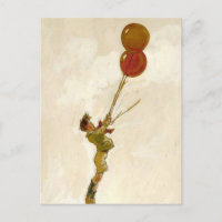 Garçon vintage avec des ballons rouges à une fête