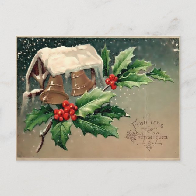 Carte Postale Garçons coupant l'arbre de Noël dans une forêt enn (Devant)