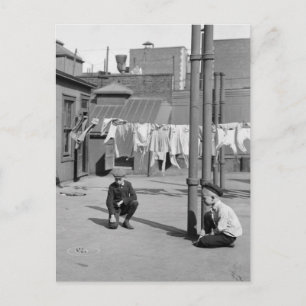 Carte Postale Garçons Jouant des billes, début des années 1900