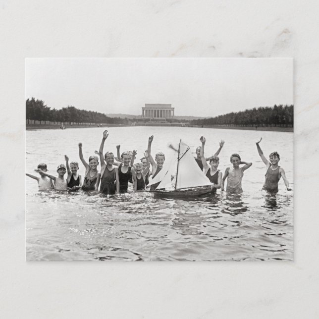 Carte Postale Garçons nageant, 1926 (Devant)
