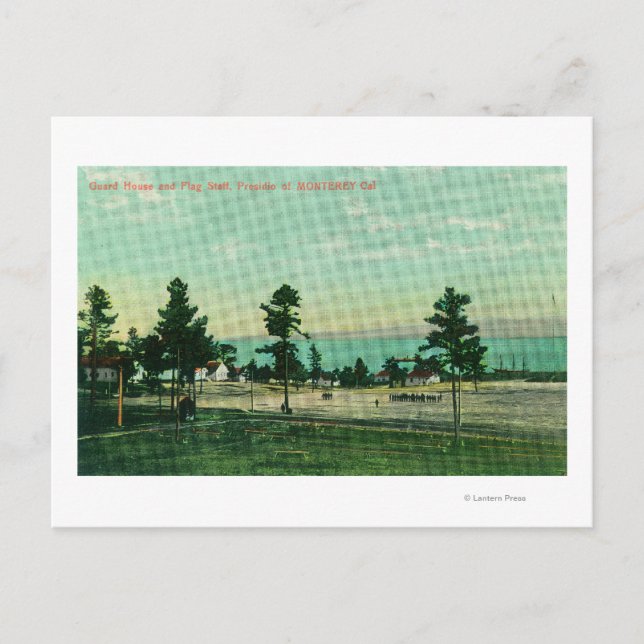 Carte Postale Garde House, Drapeau Vue du personnel au Presidio (Devant)