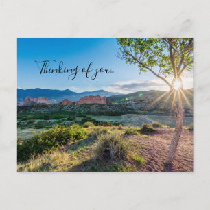 Carte postale Garden Of Gods Tree Sun Thinking Of