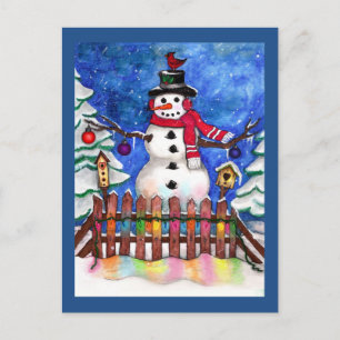 Carte Postale Garden Snowman