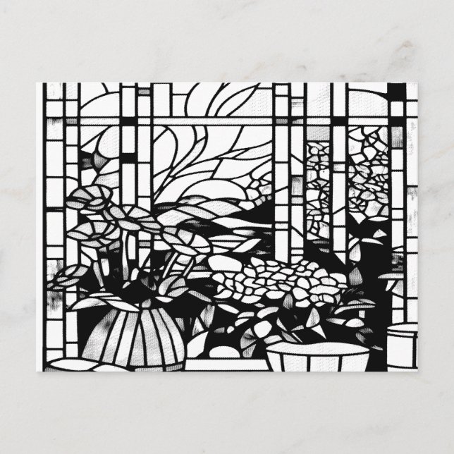 Carte Postale Garden Stained Glass  (Devant)