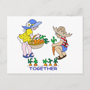 Carte Postale Gardener garçon et fille