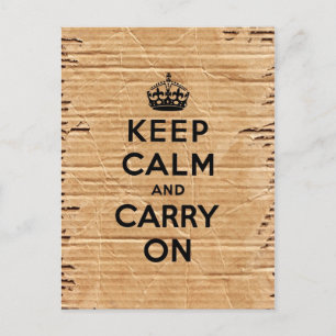 Carte Postale garder le calme et porter le carton vintage