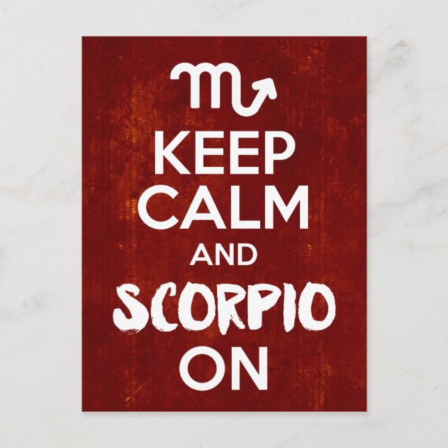 Carte Postale Garder Le Calme Scorpio Sur L'Astrologie Anniversa (Devant)