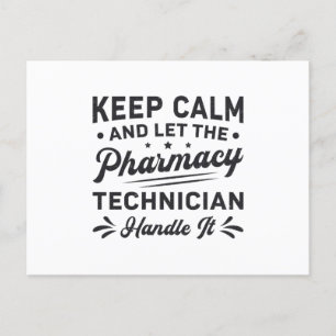 Carte Postale Garder le calme Technicien en pharmacie Funny Phar