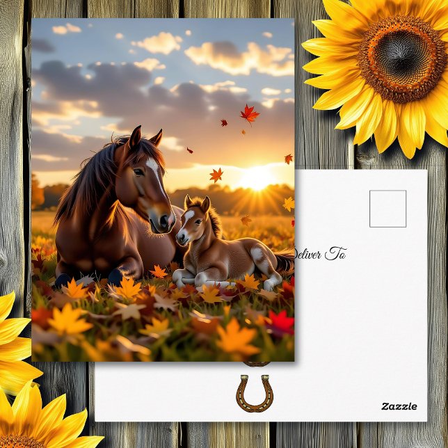 Carte Postale Garder le Contact | Thème Cheval (Créateur téléchargé)