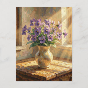 Carte Postale Garder le Contact Violettes Violettes