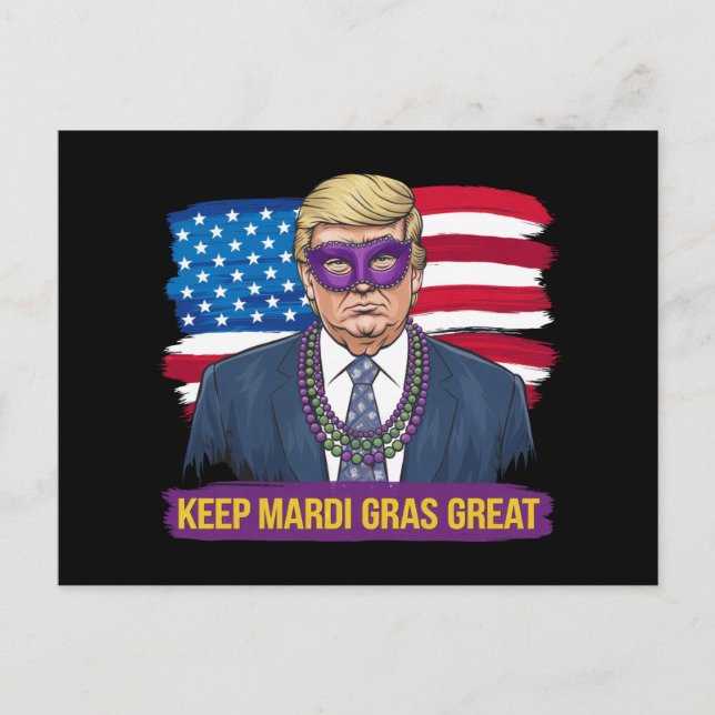 Carte Postale Garder Mardi Gras Grand Amusant Trump Mardi Gras 2 (Devant)