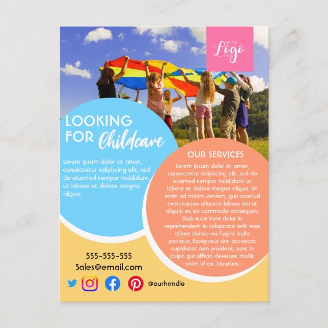 Carte Postale garderie après l'école garderie enfant (Devant)