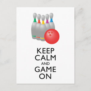 Carte Postale GARDEZ CALME ET JEU EN MARCHE - Bowling