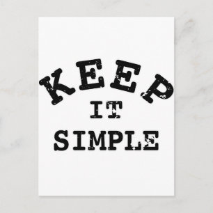 Carte Postale Gardez-la simple typographie