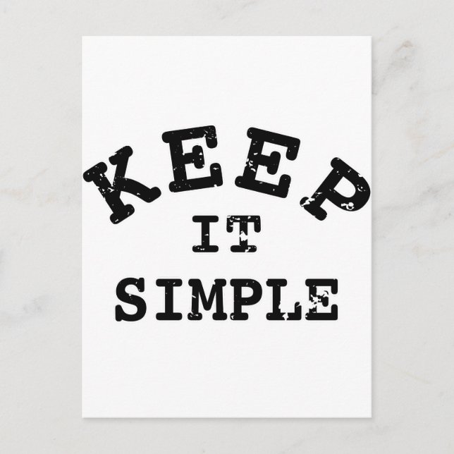 Carte Postale Gardez-la simple typographie (Devant)