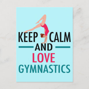 Carte Postale Gardez le calme Amour Gymnastique Belle Gymnaste