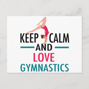 Carte Postale Gardez le calme Amour Gymnastique Belle Gymnaste