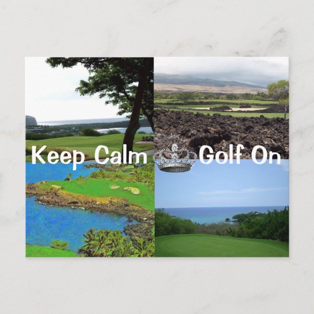 Carte Postale Gardez Le Calme Continuer Sur Golf Hawaii (Devant)