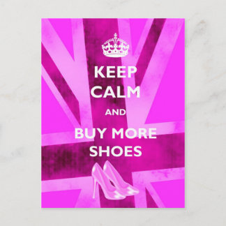 Carte Postale Gardez le calme et achetez plus de chaussures