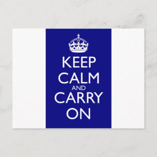 Carte Postale Gardez Le Calme Et Continuez : Bleu Marine