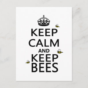 Carte Postale Gardez le calme et garder les abeilles
