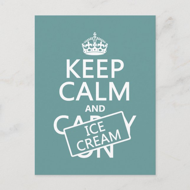 Carte Postale Gardez le calme et la glace (Devant)