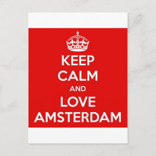 Carte Postale Gardez le calme et l'amour Amsterdam