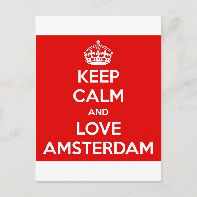 Carte Postale Gardez le calme et l'amour Amsterdam (Devant)