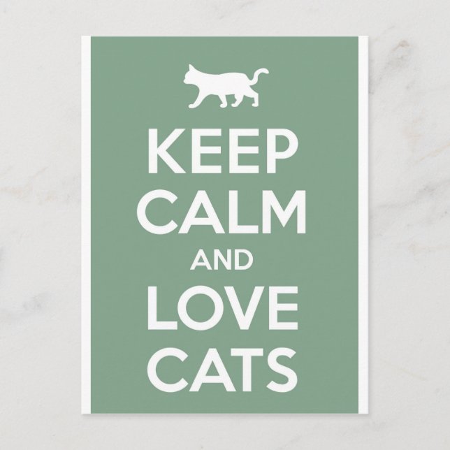Carte Postale Gardez le calme et l'amour chats (Devant)