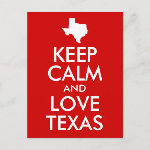 Carte Postale Gardez le calme et l'amour Texas Red