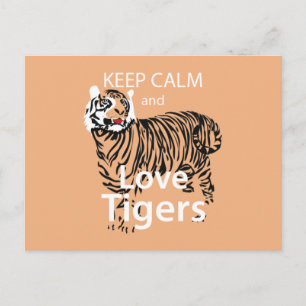 Carte Postale Gardez le calme et l'amour Tigres