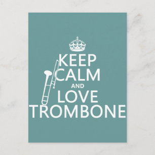 Carte Postale Gardez le calme et l'amour Trombone (n'importe que