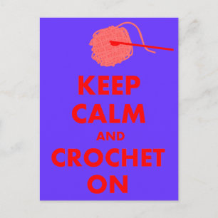 Carte Postale Gardez le calme et le Crochet sur les cadeaux