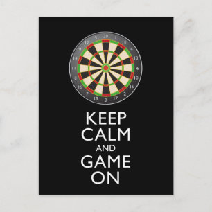 Carte Postale GARDEZ LE CALME ET LE JEU SUR - Cible de flechette