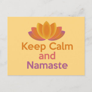 Carte Postale Gardez le calme et le Namaste - le zen, yoga,
