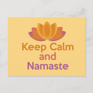 Carte Postale Gardez le calme et le Namaste - le zen, yoga,