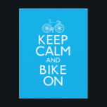 Carte Postale Gardez le calme et le vélo allumés<br><div class="desc">"Conserver le calme et le vélo" Vous pouvez customiser la couleur de l'ARRIÈRE - PLAN en cliquant sur le bouton "CUSTOMISER IT" et changer la couleur</div>