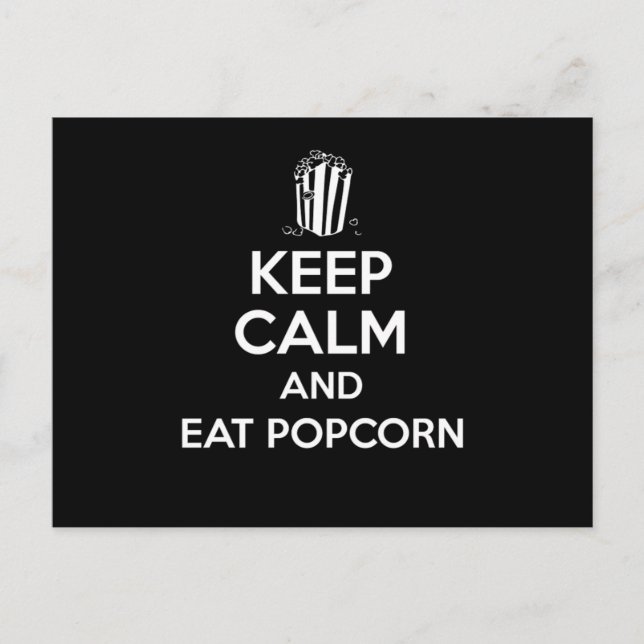 Carte Postale Gardez Le Calme Et Mangez Popcorn Imprimer Coffret (Devant)