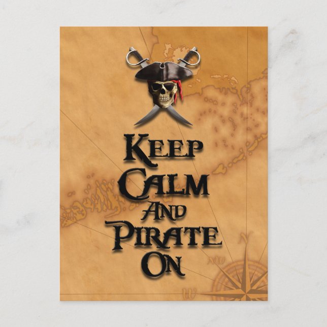Carte Postale Gardez Le Calme Et Piratez (Devant)