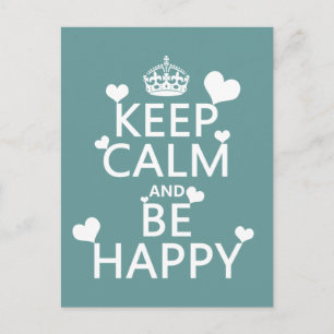 Carte Postale Gardez le calme et soyez heureux (disponible dans