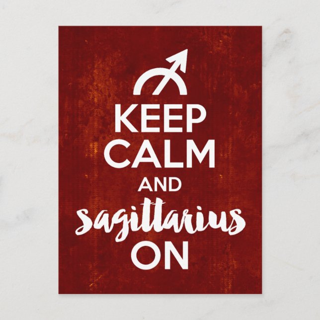 Carte Postale Gardez Le Sagittaire Calme À L'Anniversaire Rouge (Devant)