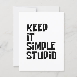 Carte Postale Gardez-Le Simple Et Stupide