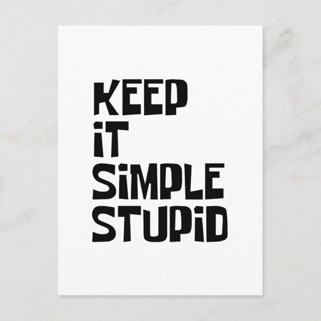 Carte Postale Gardez-Le Simple Et Stupide (Devant)