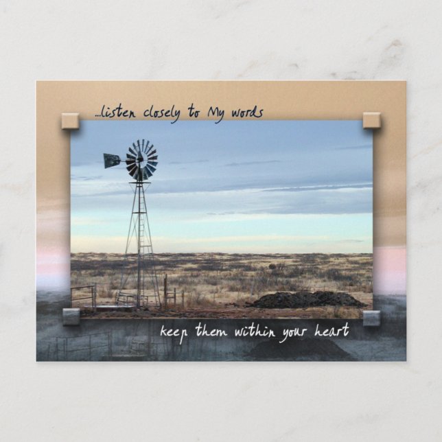 Carte Postale Gardez mes mots dans votre coeur (Devant)