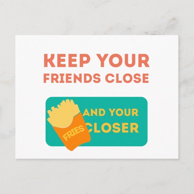 Carte Postale Gardez vos amis proches (Devant)